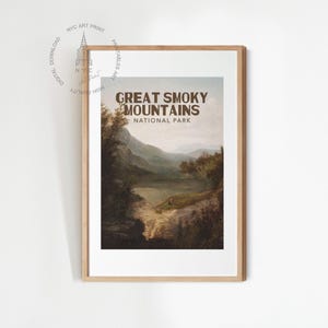 Great Smoky Mountains Nationalpark Poster, Vintage Nationalpark-Druck, Great Smoky Mountains Kunst, Nationalpark Malerei, Reise-Druck-03