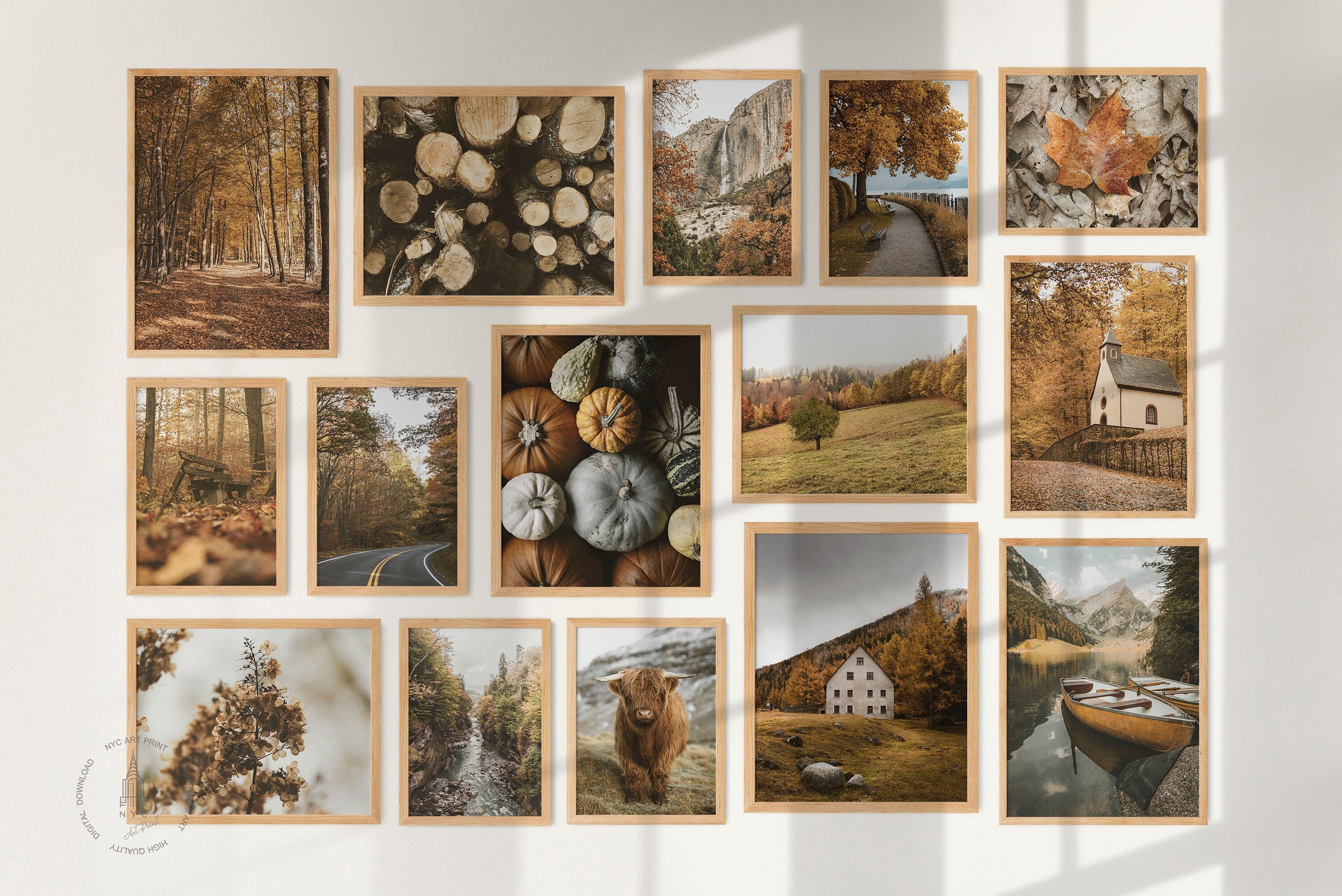 Fall Wall Art, Autumn Gallery Wall Set of 16, Autumn Printable Wall Art ...