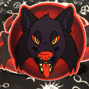 3 inch blood moon werewolf sticker