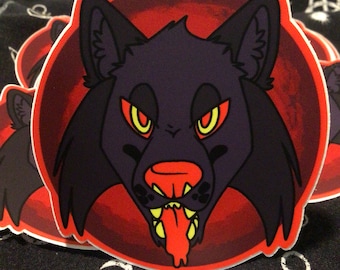 3 inch blood moon werewolf sticker