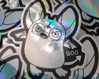 2.5 inch Holographic Furby Devil Sticker