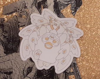Biblically Accurate Furby Angel 3 inch sticker