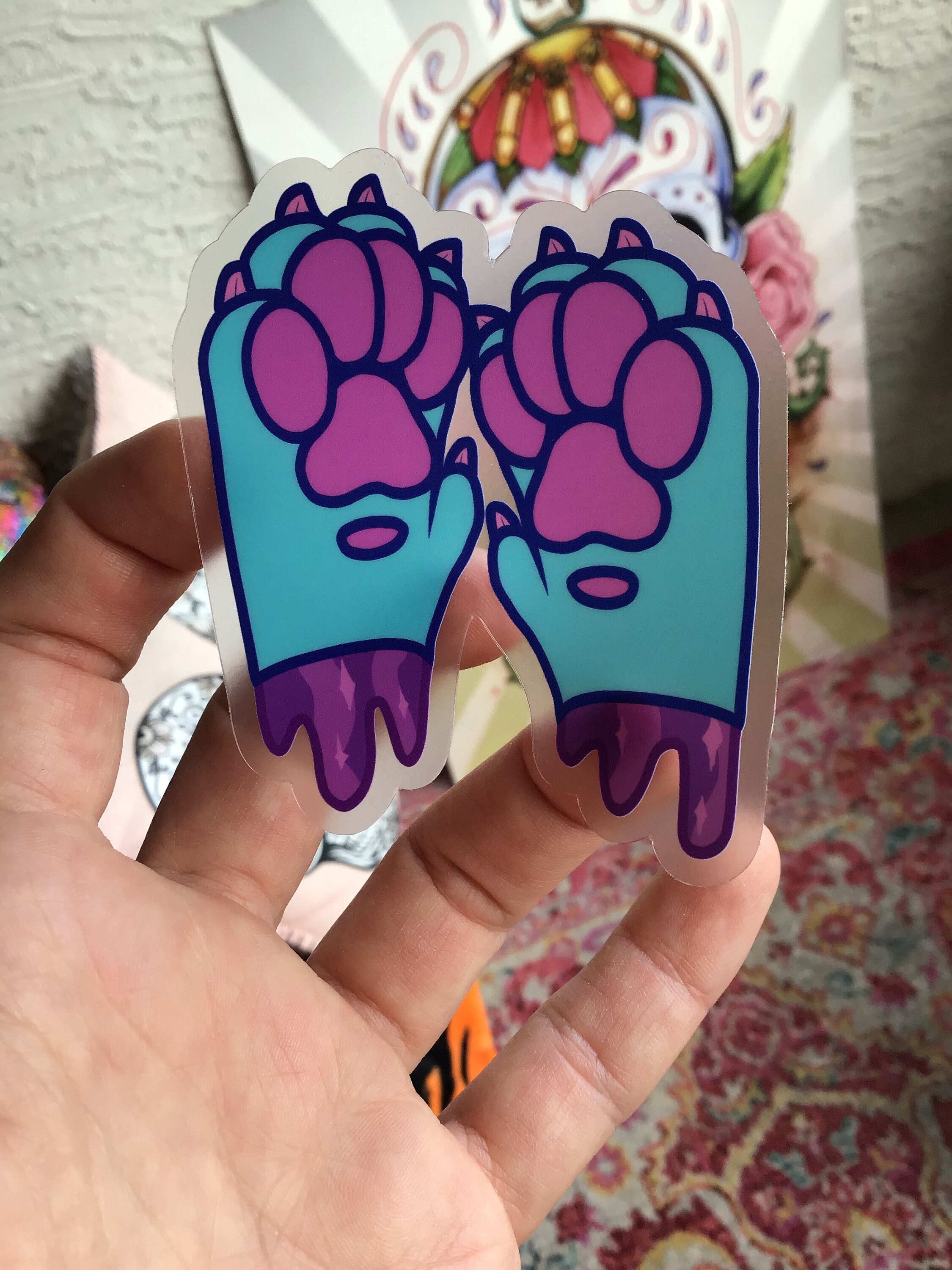 3 Inch Candy Gore Paws Stickers Etsy