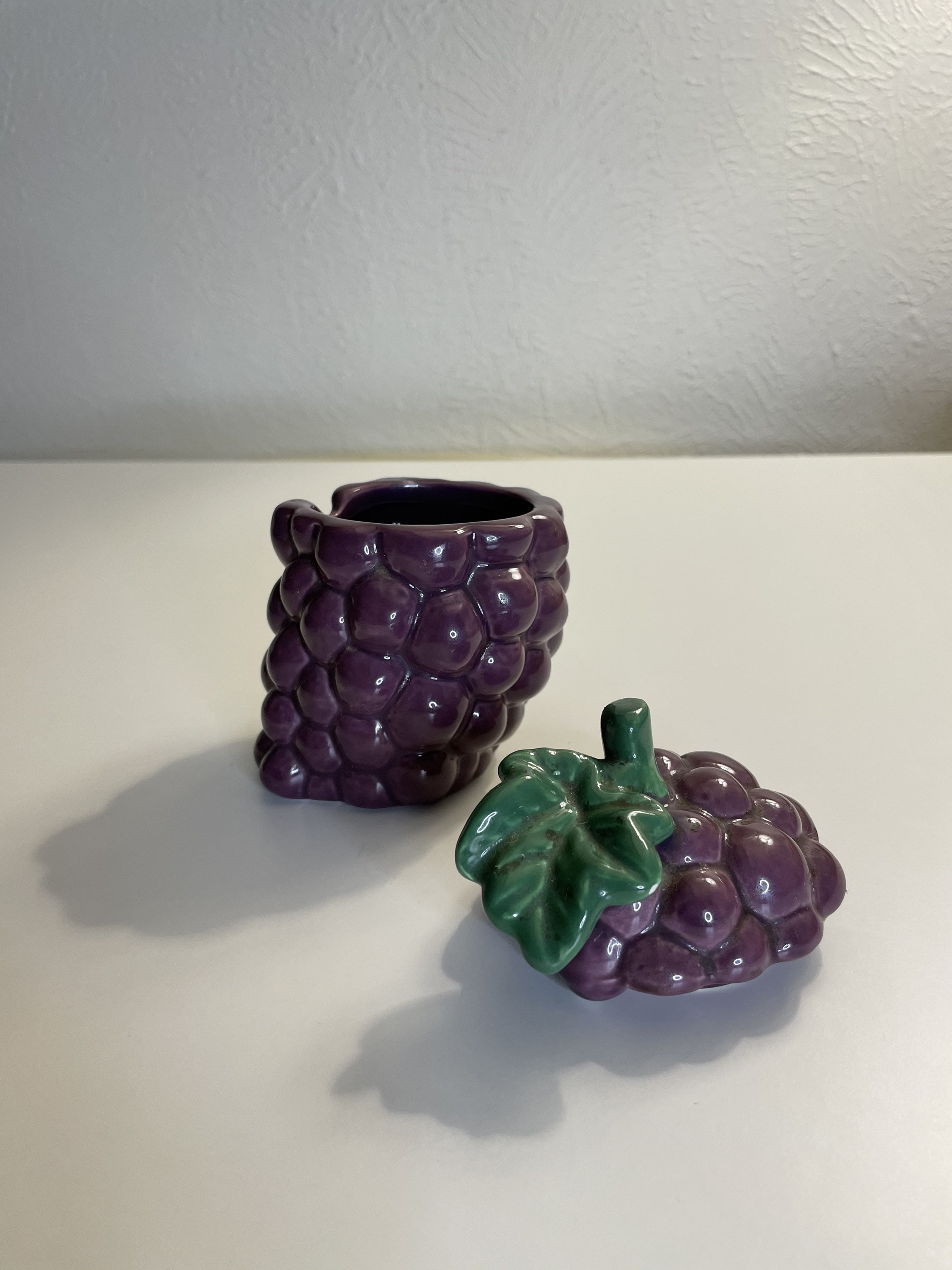 Vintage Ceramic Purple Grape Sugar Bowl Jar With Lid Etsy UK
