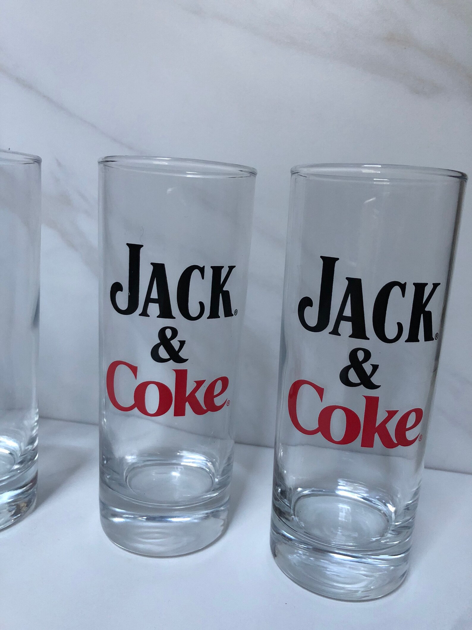 Vintage Jack Daniels Coca Cola JACK AND COKE Set of 4 Glass Etsy