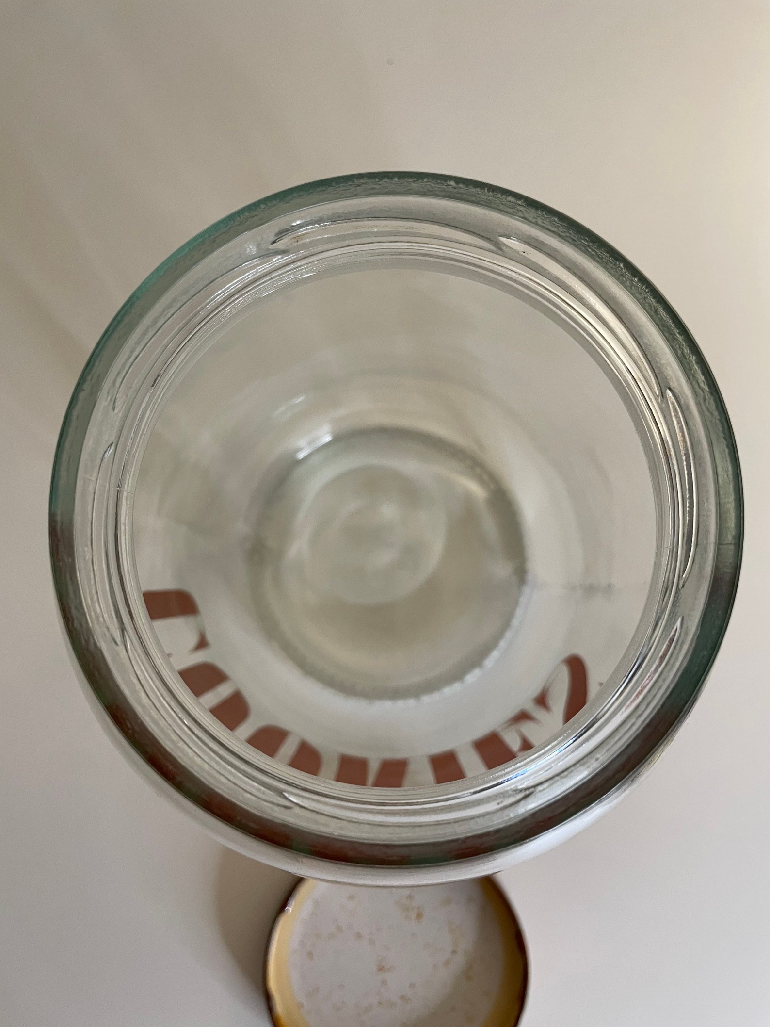 Vintage 1970s Glass Cookie Jar Metal Lid Etsy