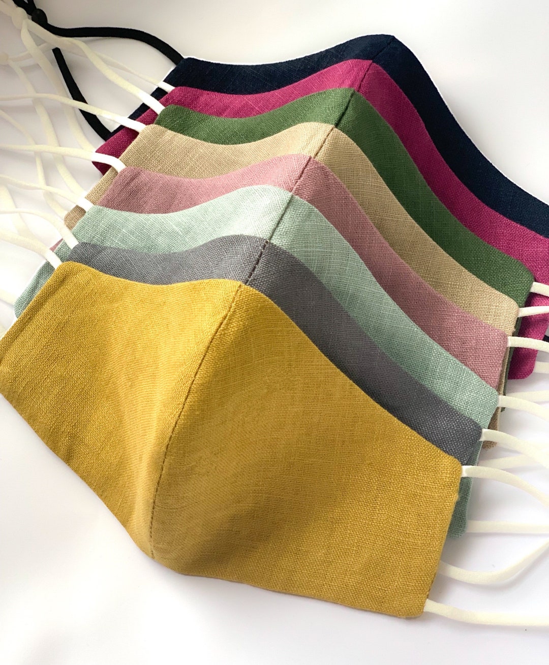 Linen Face Mask, Adjustable Mask, Adult Mask Etsy