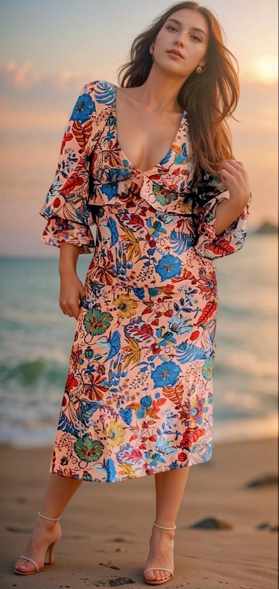 liberty print silk dress Daffodil Dream Bias- Maxi Dress