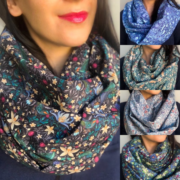 Liberty print scarf, infinity scarf, gift option