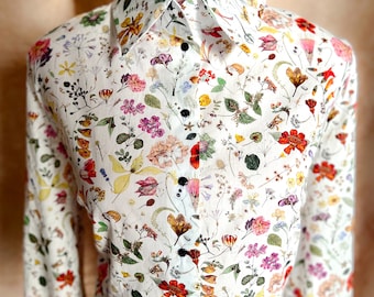 Camicia con stampa Liberty