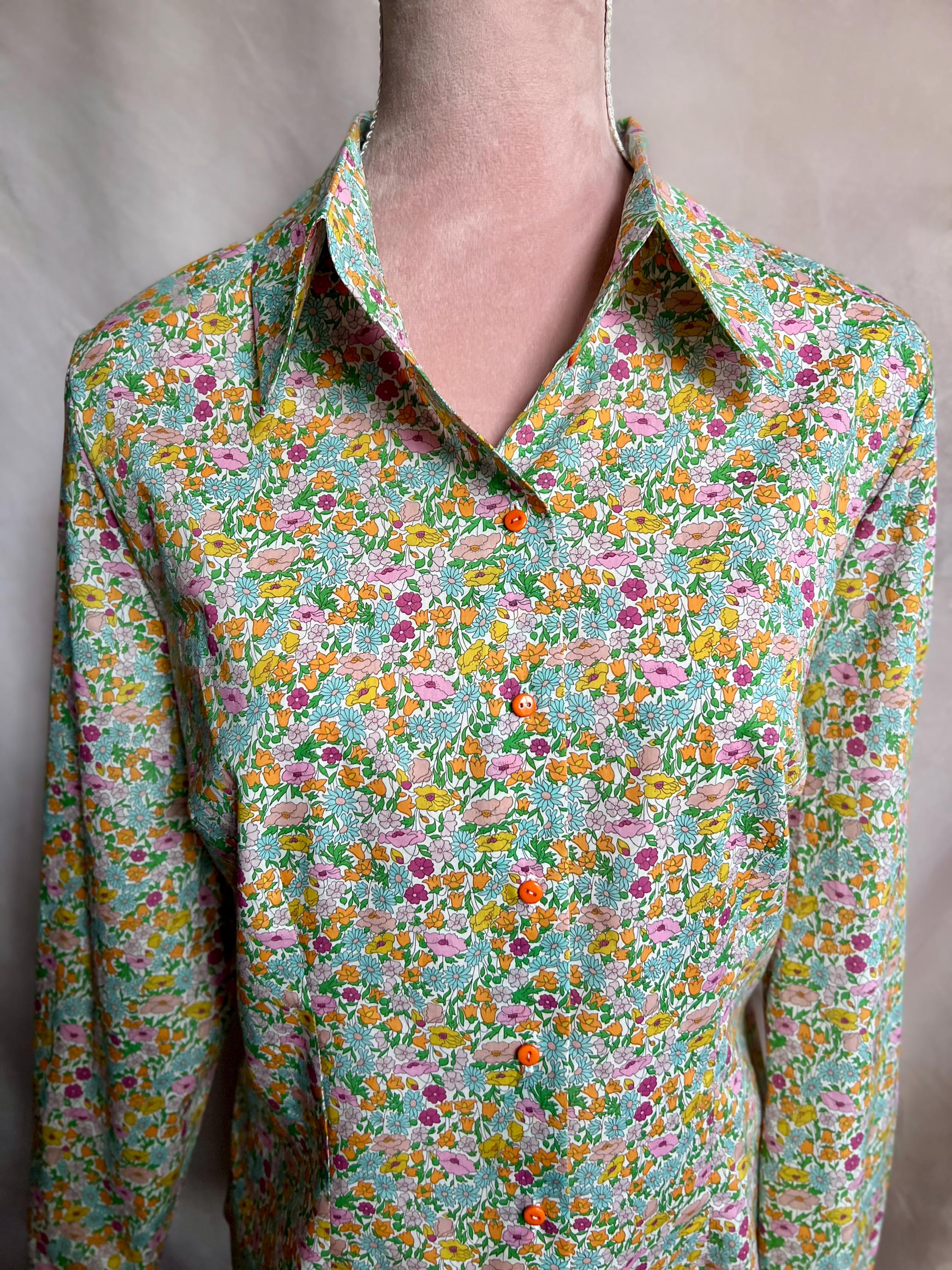 Liberty print shirt, long sleeve shirt