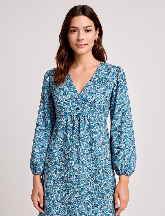 Liberty Print Dress, Womens Whiltshire Print, Red Berry