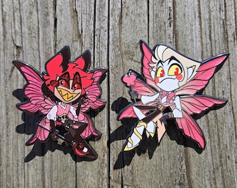Hazbin Hotel Enamel Pin Lucifer and Alastor