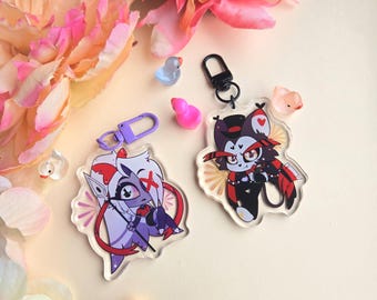 Hazbin Hotel Husk and Vaggie keychain
