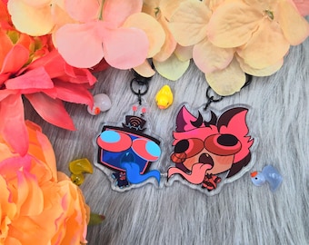 Hazbin Hotel Alastor and Vox Radiostatic connecting charms