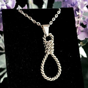 Gothic Necklace - Edgy Noose Charm - Custom Length
