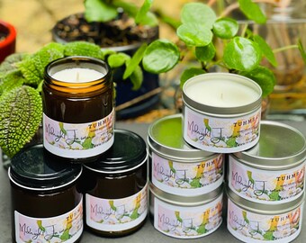 MIDNIGHT JASMINE Scented Candles Available in 9oz Jar and 8oz Tin Container