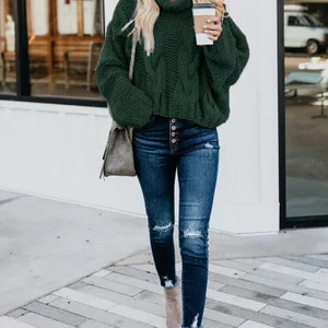 Livro Cable Knit Turtleneck - Raspberry
