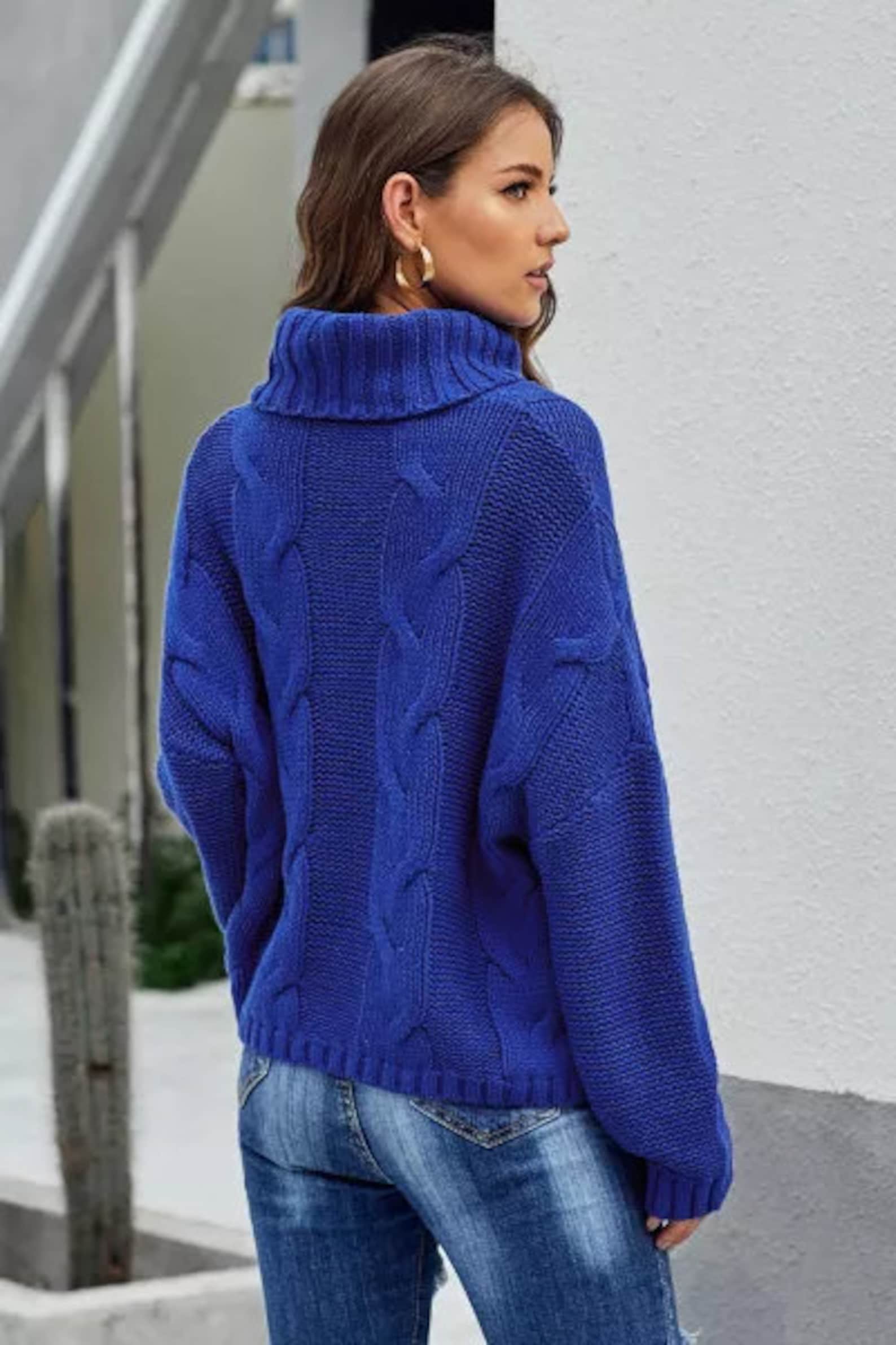 Knit Turtleneck Tie Back Sweater