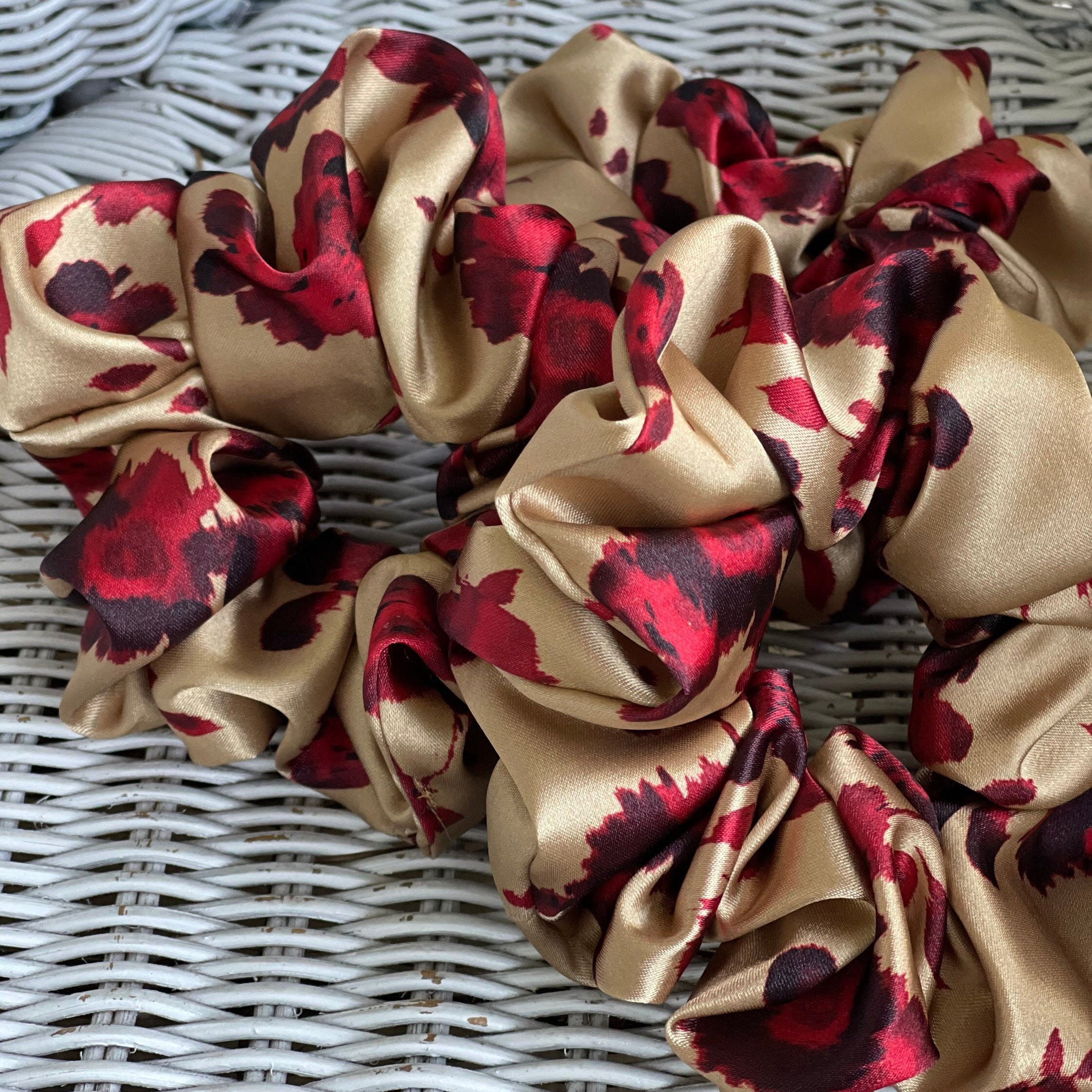 Large Silk Satin Scrunchies With Floral and Solid Patterns Etsy UK