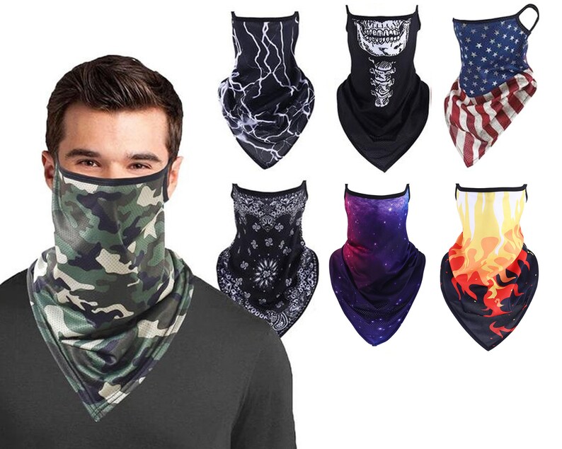 Ear Loop Neck Gaiter for Men and Women. Washable Face Scarf Etsy