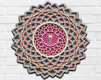 3D Spiral Mandala 8 Layers SVG Files Wedding Panel Files for Laser Cutting Multilayer Decorative Panel Laser Glowforge files Zentangle SVG