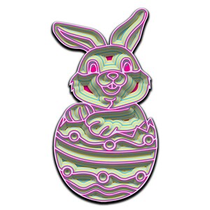 3d Osterhase im Ei Mandala Cricut Dateien SVG Dateien Multilayer Panel zum Laserschneiden DXF für CNC Kinderzimmer Dekor Karfreitag Hase