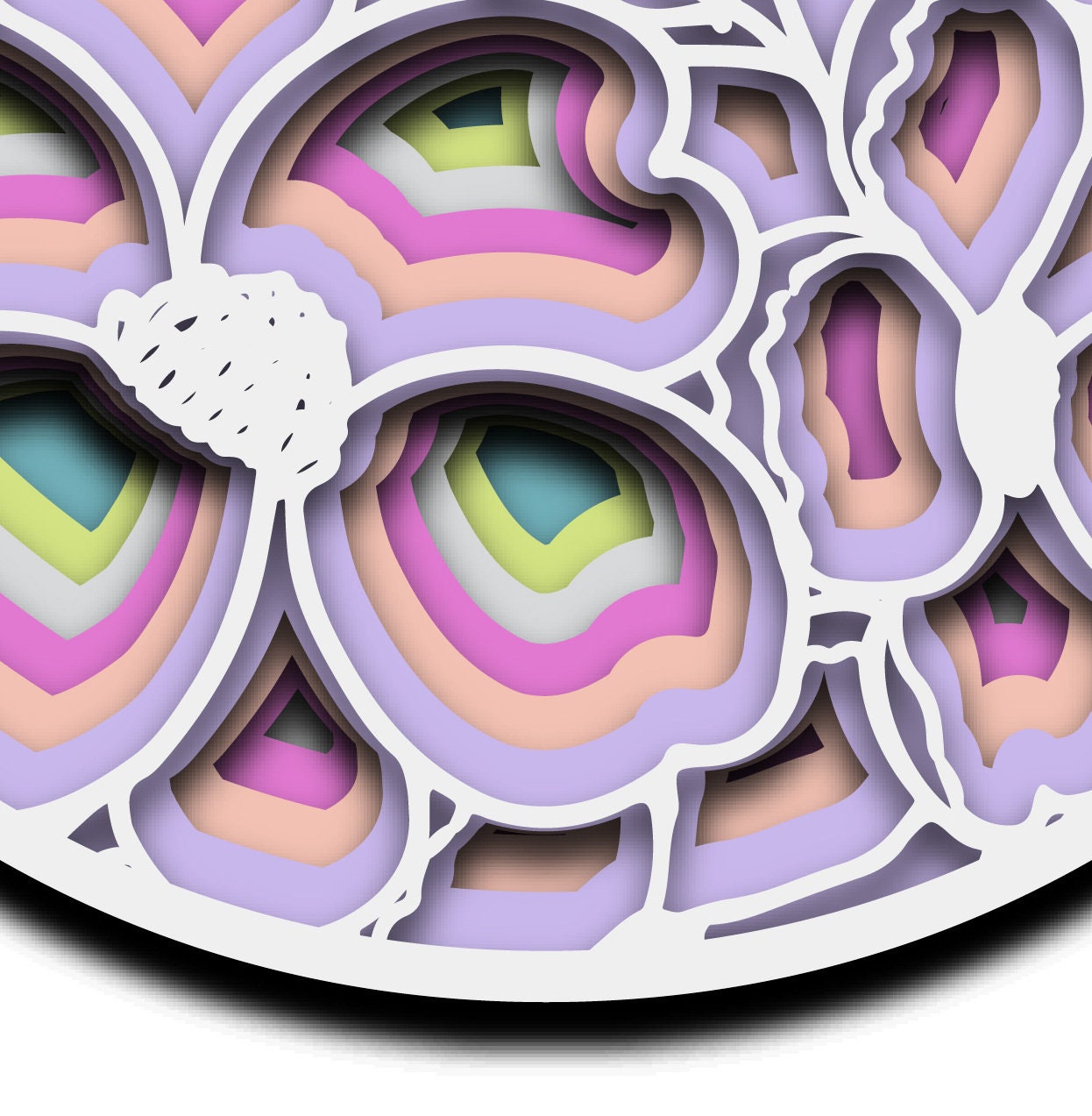 3D Easter Egg SVG Floral Mandala Svg Multi Layer Panel Laser Cutting ...