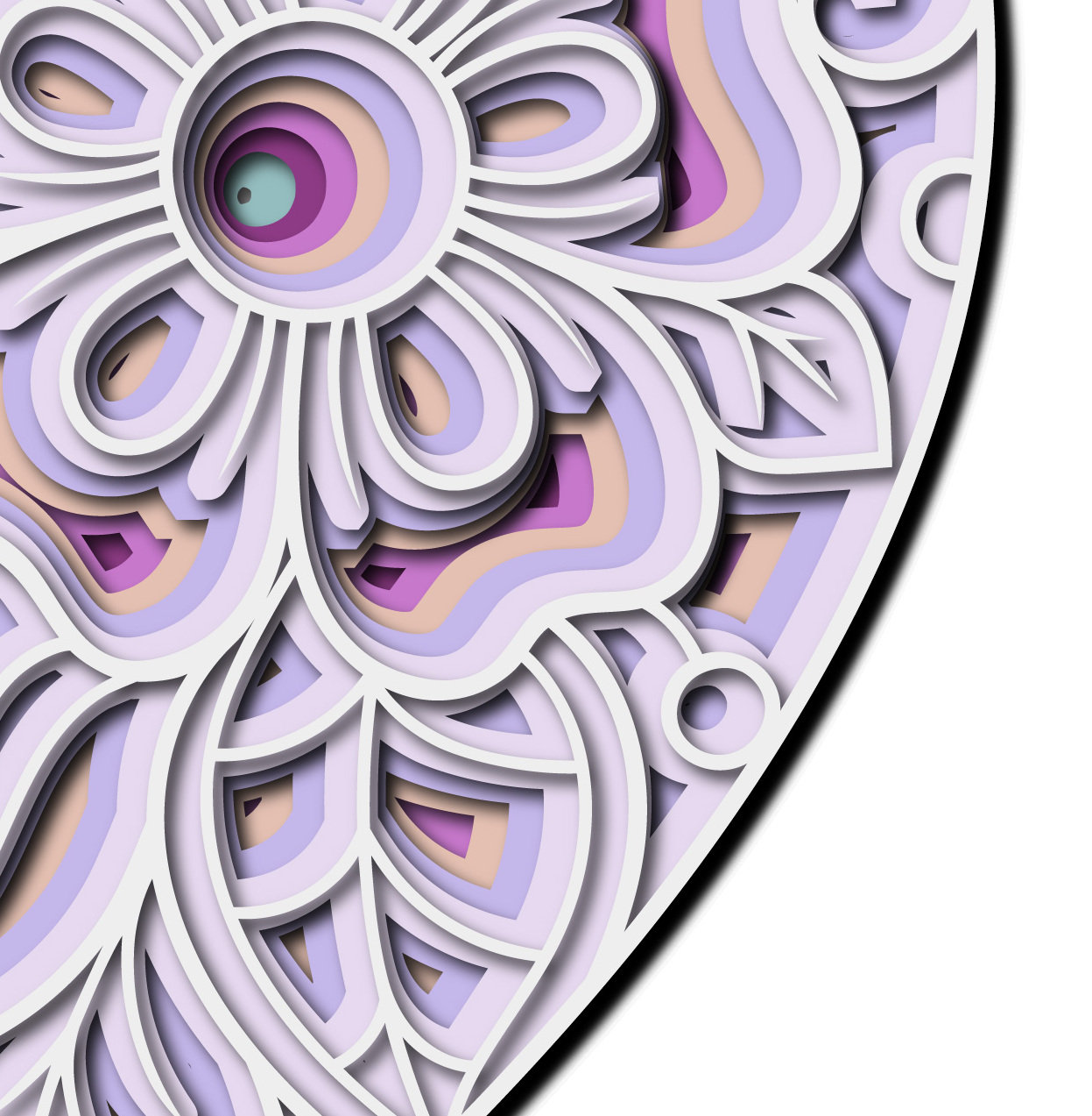 3D Floral Heart Mandala SVG Files Wedding Panel Files for Laser Cutting ...