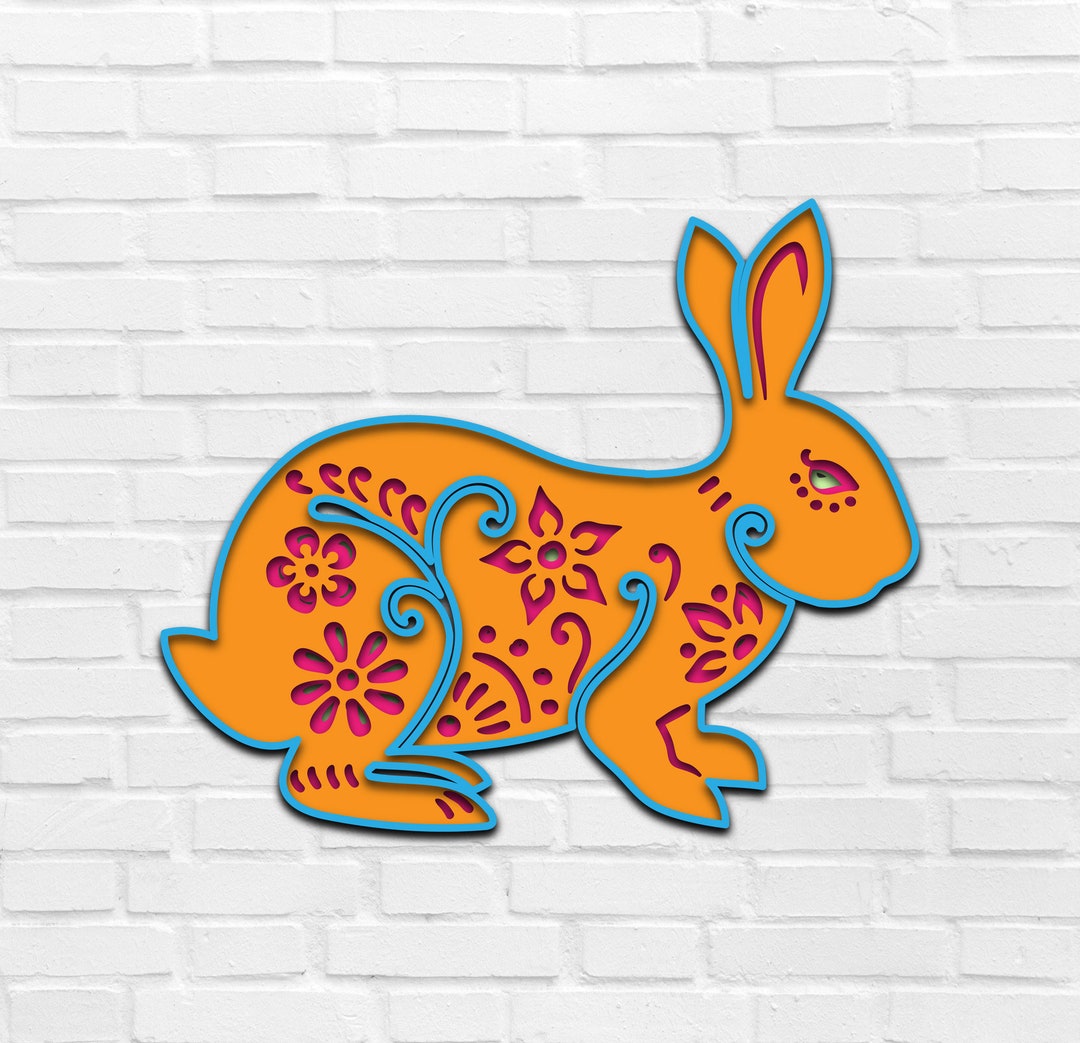 Easter Bunny 3D Mandala SVG Files Multilayer Panel for Laser Cutting ...