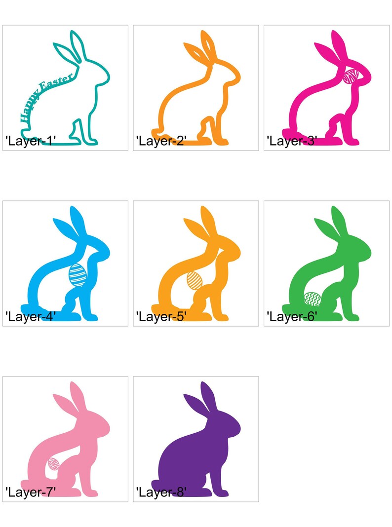 Easter Egg Bunny 3D Mandala SVG Files Multilayer Panel for Laser ...