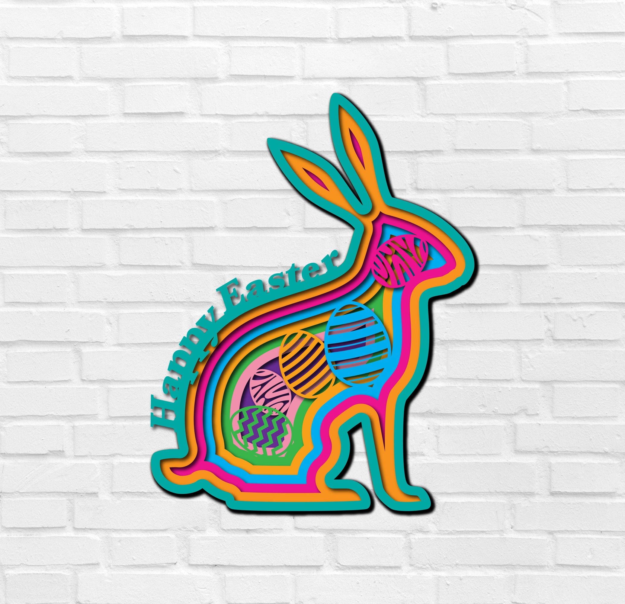 Easter Egg Bunny 3D Mandala SVG files Multilayer Panel for Laser ...