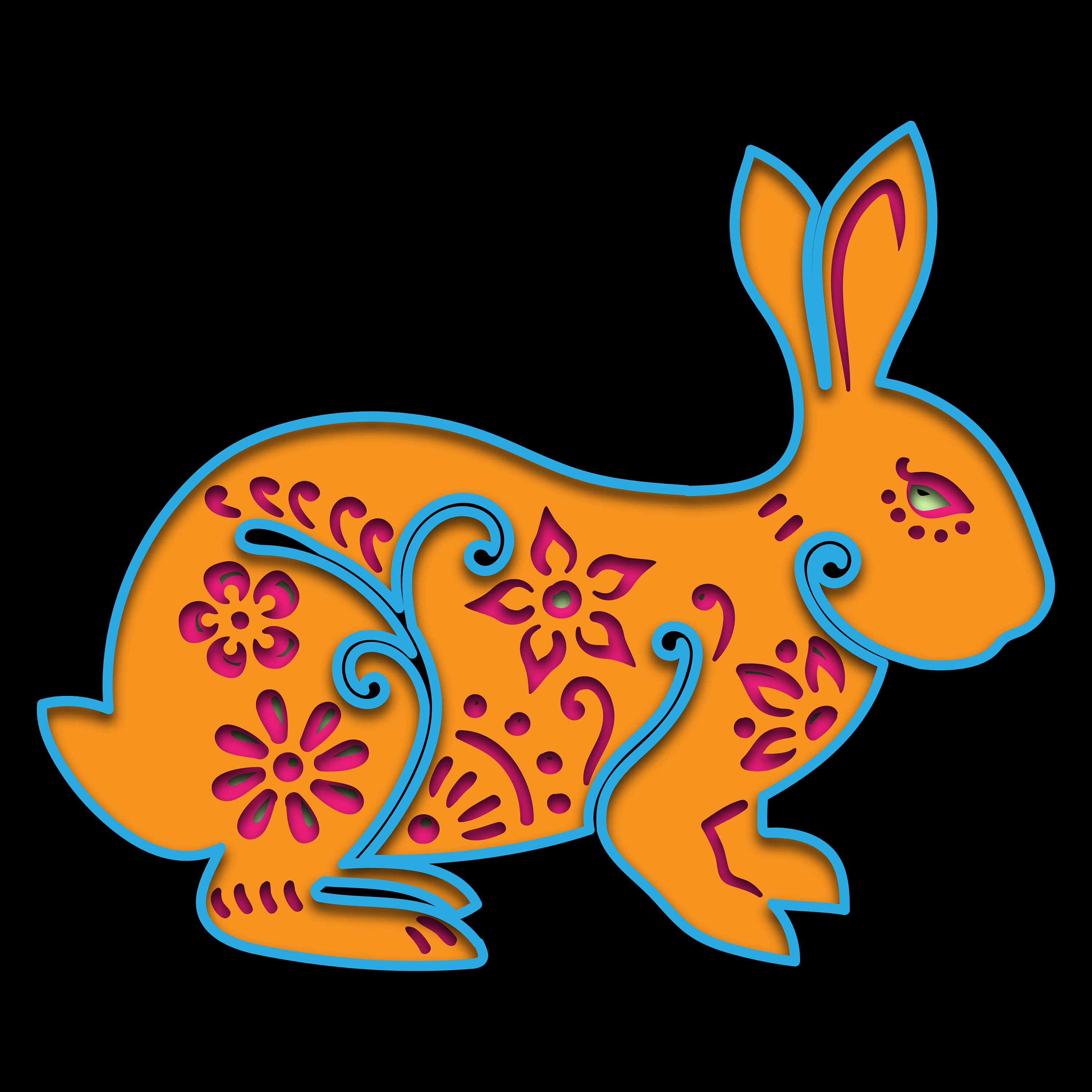 Easter Bunny 3D Mandala SVG Files Multilayer Panel for Laser Cutting ...