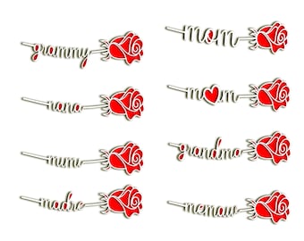 Mom Laser Rose Stem Mothers day rose for laser cut ready SVG file Glowforge  DIGITAL DOWNLOAD  floral gift flower Meemaw Granny Nana Mimi