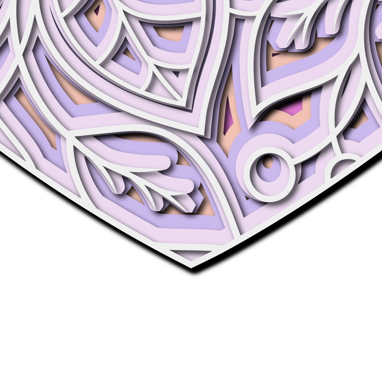 3D Floral Heart Mandala SVG Files Wedding Panel Files for Laser Cutting ...