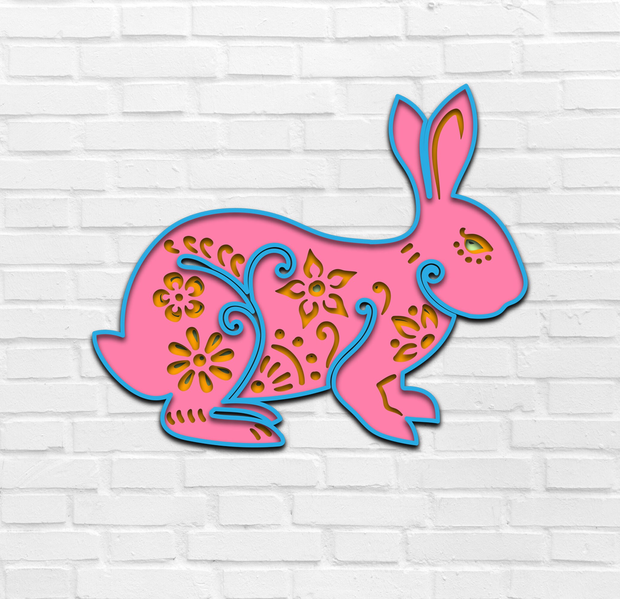Easter Bunny 3D Mandala SVG Files Multilayer Panel for Laser Cutting ...