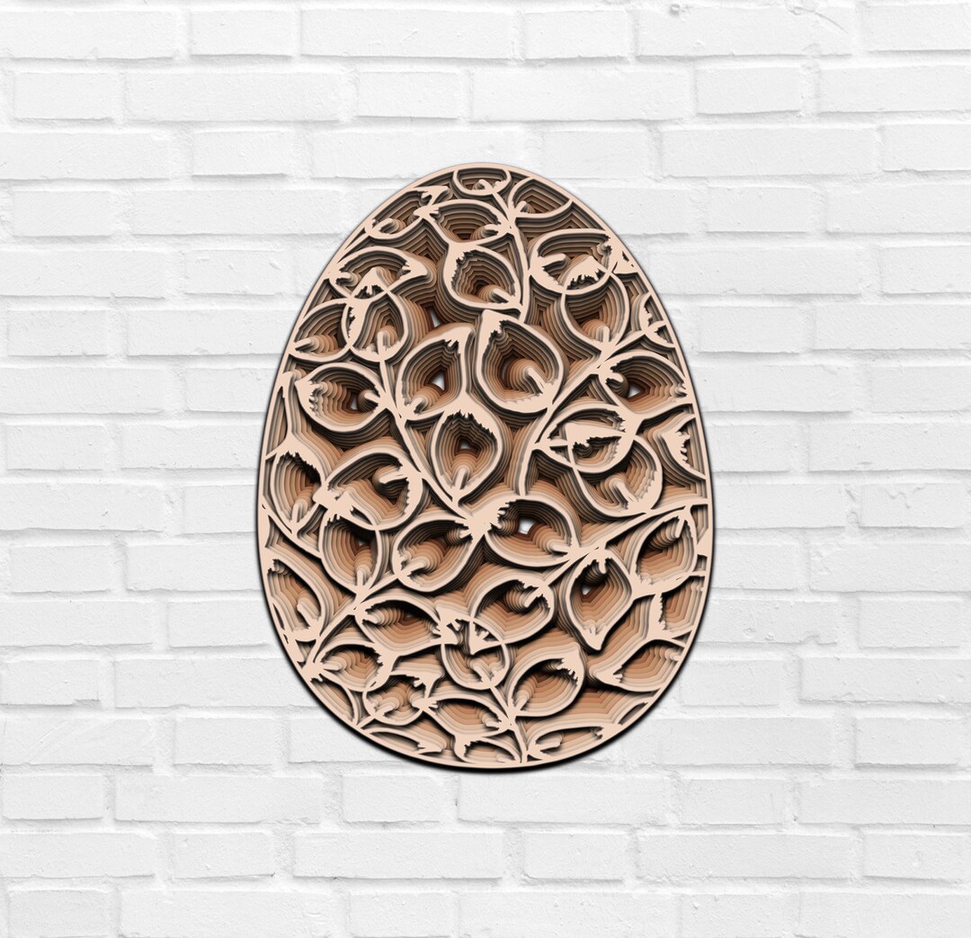 3D Easter Egg Floral Mandala Svg Multilayer Panel for Laser Cutting ...