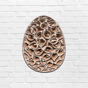 3D Easter Egg Floral Mandala svg Panneau multicouche pour la découpe au laser fichiers SVG stratifiés pour CNC Laser ou Cricut Nursery Pendaison Pendaison Glowforge
