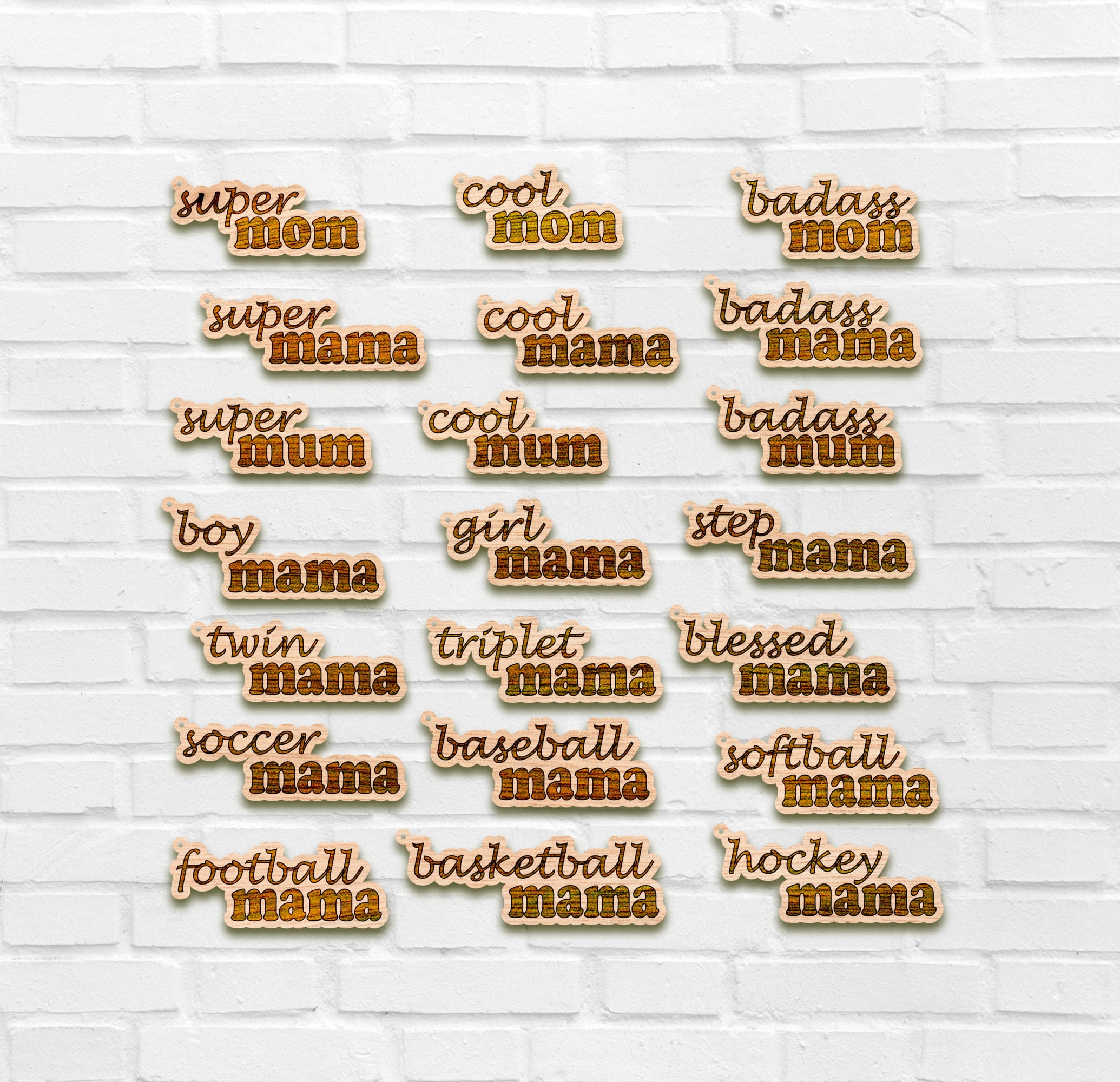 Mom Keychains SVG Mama Glowforge File Mother's Day Laser File Laser Keychain File Mama Keychain SVG Glowforge Mom File Laser Keychain SVG