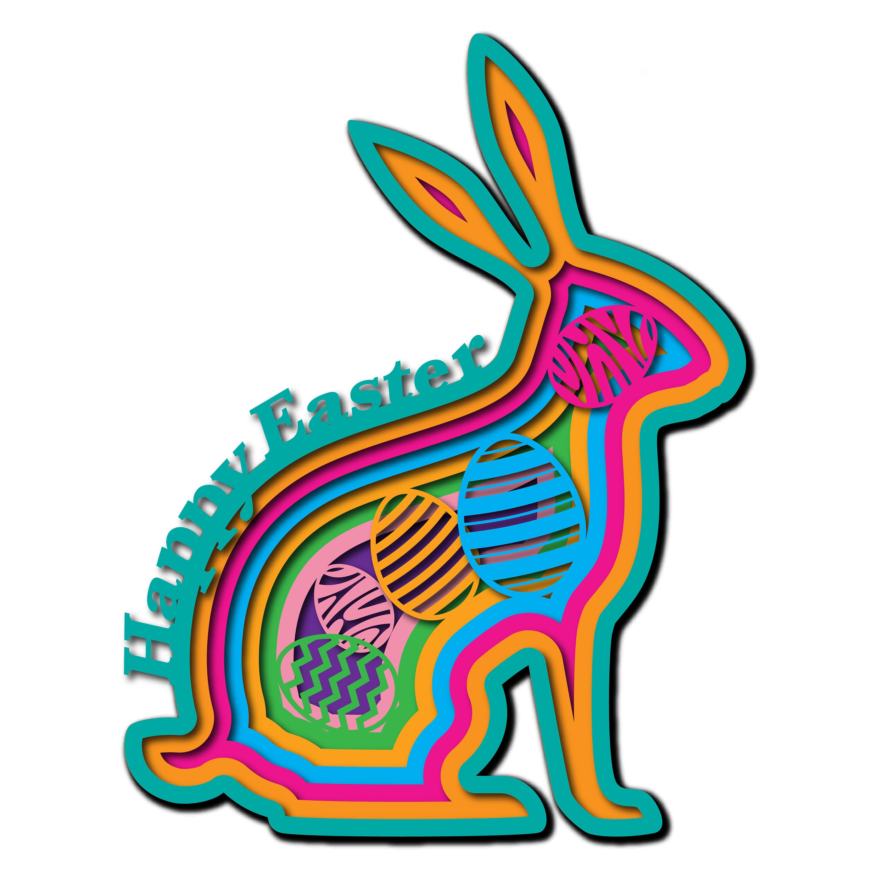Easter Egg Bunny 3D Mandala SVG Files Multilayer Panel for Laser ...