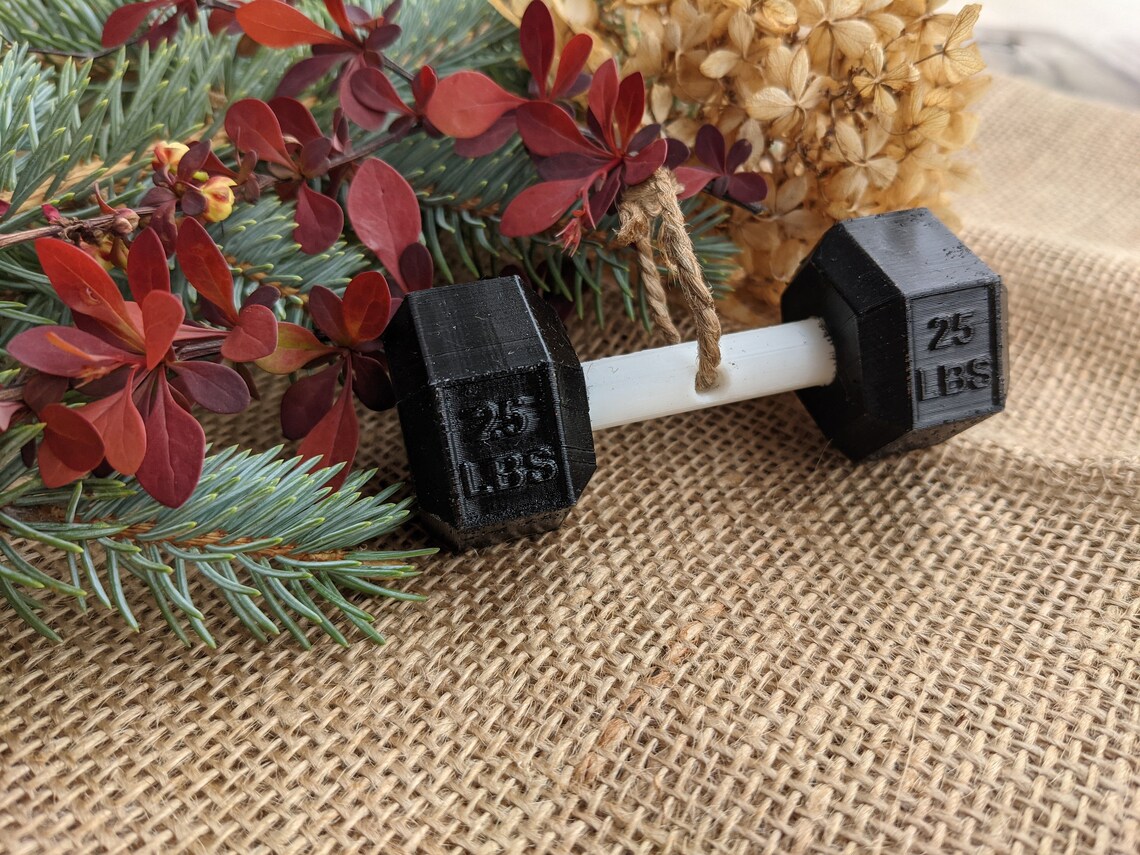 Dumbbell Christmas Ornament 3D Printed | Etsy