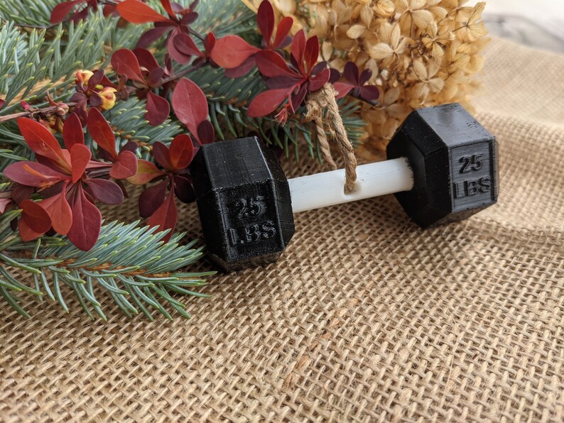 Dumbbell Christmas Ornament 3D Printed - Etsy