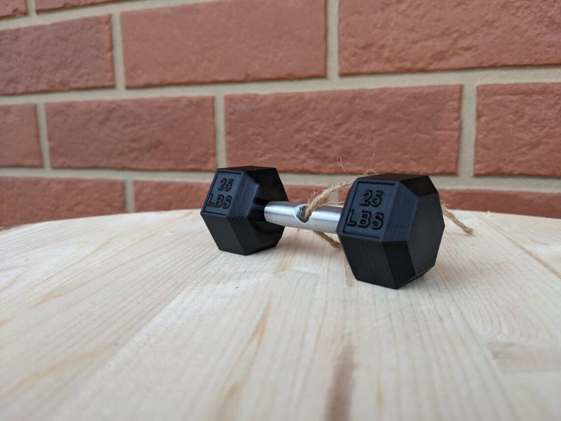 Dumbbell Christmas Ornament 3D Printed - Etsy