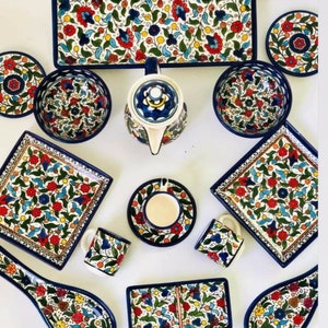 Handmade Handpainted Ceramic Palestinian Hebron Products for kitchenware Drinkware Dinning Serving custom order image 10