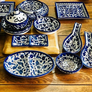 Handmade Handpainted Ceramic Palestinian Hebron Products for kitchenware Drinkware Dinning Serving custom order image 8