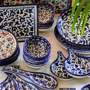 Handmade Handpainted Ceramic Palestinian Hebron Products for kitchenware Drinkware Dinning Serving custom order image 1