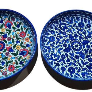 Large Ceramic Platter | Rice Serving Dish |Handmade Handpainted High Quality Ceramic | Colored | Navy | Turquoise | Hebron Ceramic Dish
