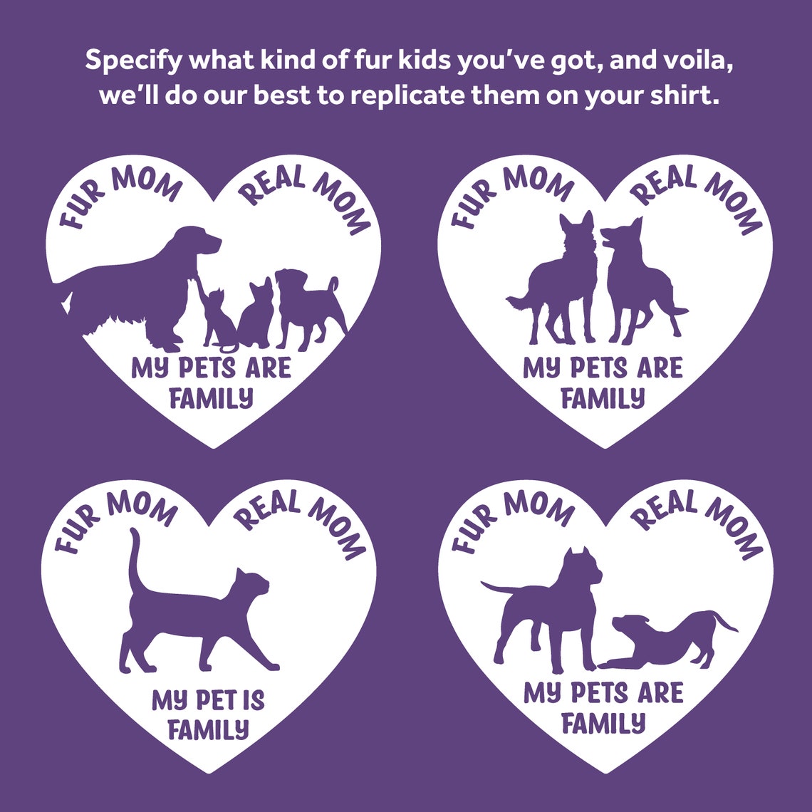 PERSONALIZED Fur Mom Fur Kids Mother's Day Tshirt Etsy