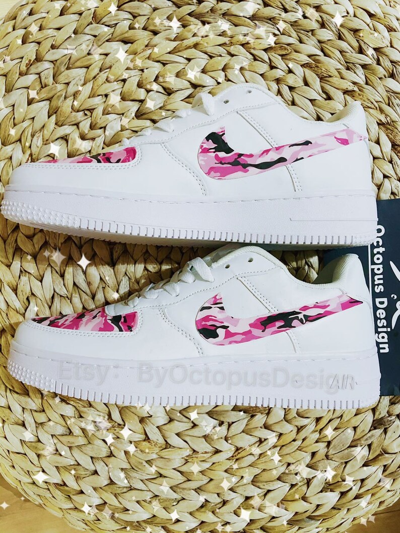 Custom Nike af1 Air Force 1 Pink Camo Camouflage Shoe Custom | Etsy