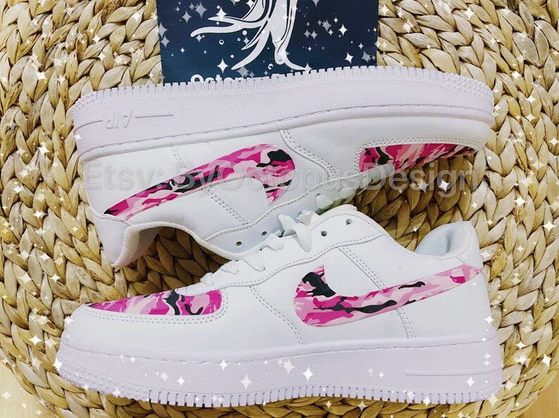 Custom Nike af1 Air Force 1 Pink Camo Camouflage Shoe Custom | Etsy